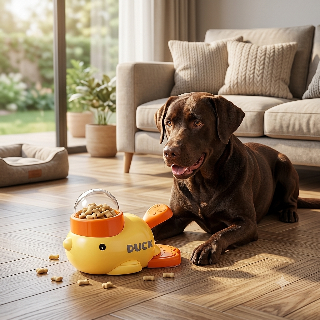 QuackTreat™ Duck-Shaped Treat Dispenser – Interactive Slow Feeder Toy
